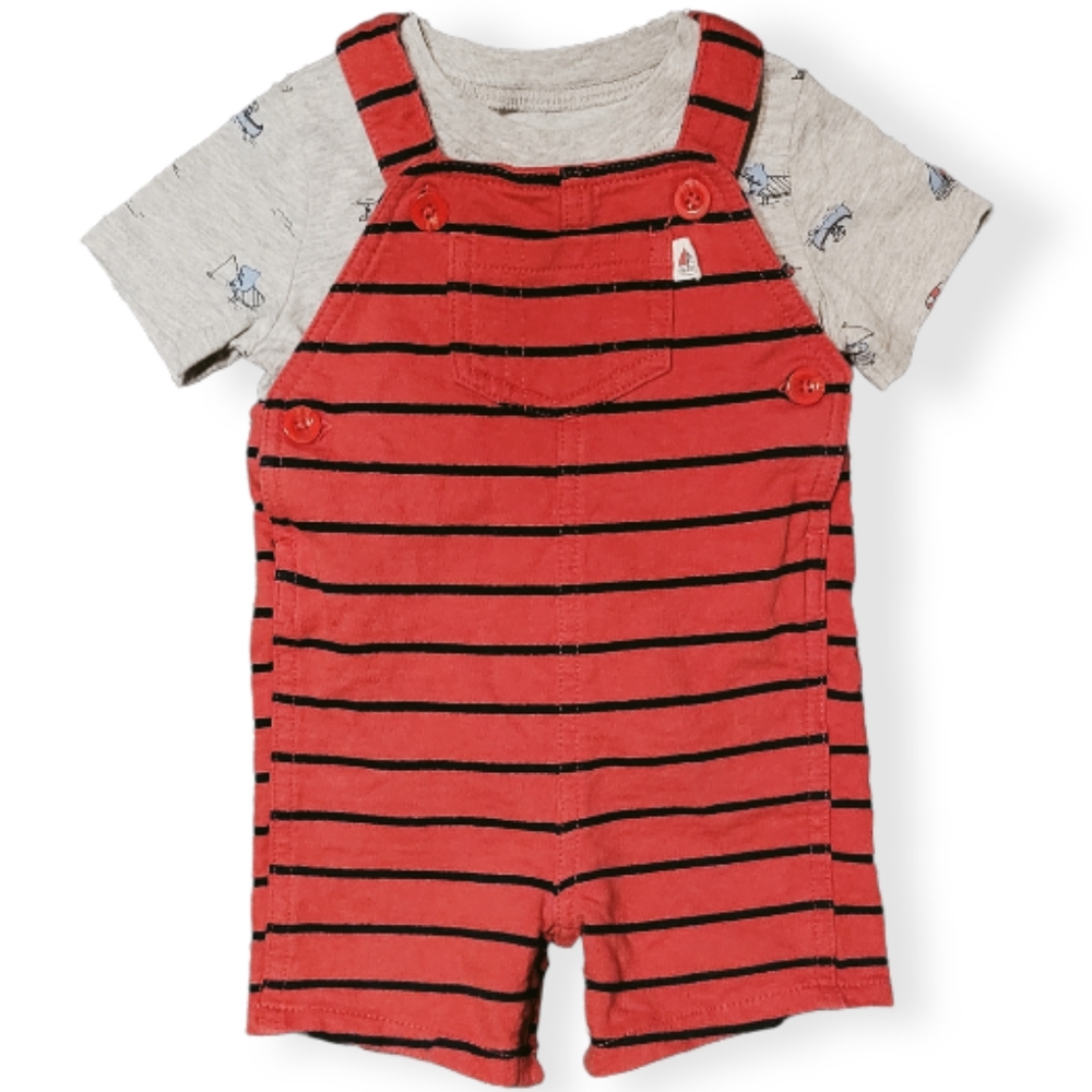 NWT Carter's 2-Piece Short Sleeve Shirt & Overall Set Size 12M